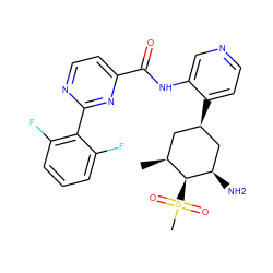 C[C@H]1C[C@@H](c2ccncc2NC(=O)c2ccnc(-c3c(F)cccc3F)n2)C[C@@H](N)[C@H]1S(C)(=O)=O ZINC000261097663