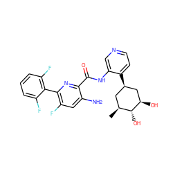 C[C@H]1C[C@@H](c2ccncc2NC(=O)c2nc(-c3c(F)cccc3F)c(F)cc2N)C[C@@H](O)[C@@H]1O ZINC000139640623