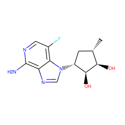 C[C@H]1C[C@@H](n2cnc3c(N)ncc(F)c32)[C@H](O)[C@@H]1O ZINC000143025439