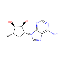 C[C@H]1C[C@@H](n2cnc3c(N)ncnc32)[C@H](O)[C@@H]1O ZINC000003777859