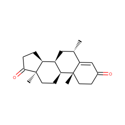 C[C@H]1C[C@@H]2[C@@H]3CCC(=O)[C@]3(C)CC[C@@H]2[C@@]2(C)CCC(=O)C=C12 ZINC000036289229