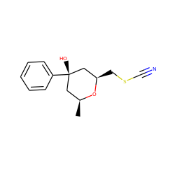 C[C@H]1C[C@](O)(c2ccccc2)C[C@@H](CSC#N)O1 ZINC000049781462