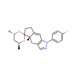 C[C@H]1C[C@H](C)OC2(CCC3=Cc4c(cnn4-c4ccc(F)cc4)C[C@@]32C)O1 ZINC000013980698