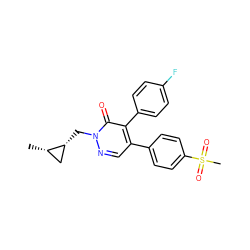 C[C@H]1C[C@H]1Cn1ncc(-c2ccc(S(C)(=O)=O)cc2)c(-c2ccc(F)cc2)c1=O ZINC000013487677