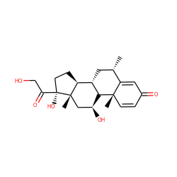 C[C@H]1C[C@H]2[C@@H]3CC[C@](O)(C(=O)CO)[C@@]3(C)C[C@H](O)[C@@H]2[C@@]2(C)C=CC(=O)C=C12 ZINC000003875560