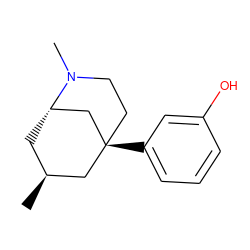 C[C@H]1C[C@H]2C[C@](c3cccc(O)c3)(CCN2C)C1 ZINC000096910730