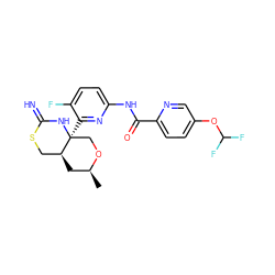 C[C@H]1C[C@H]2CSC(=N)N[C@@]2(c2nc(NC(=O)c3ccc(OC(F)F)cn3)ccc2F)CO1 ZINC001772646989