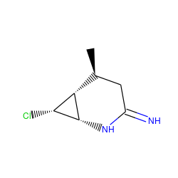 C[C@H]1CC(=N)N[C@@H]2[C@H](Cl)[C@H]12 ZINC000004394252