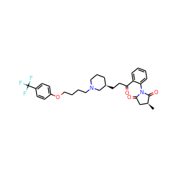 C[C@H]1CC(=O)N(c2ccccc2C(=O)CC[C@@H]2CCCN(CCCCOc3ccc(C(F)(F)F)cc3)C2)C1=O ZINC000073198748