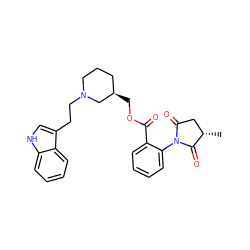 C[C@H]1CC(=O)N(c2ccccc2C(=O)OC[C@@H]2CCCN(CCc3c[nH]c4ccccc34)C2)C1=O ZINC000073197922