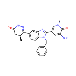 C[C@H]1CC(=O)NN=C1c1ccc2c(c1)nc(-c1cc(N)c(=O)n(C)c1)n2Cc1ccccc1 ZINC001772599348