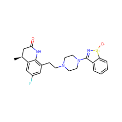 C[C@H]1CC(=O)Nc2c(CCN3CCN(c4n[s+]([O-])c5ccccc45)CC3)cc(F)cc21 ZINC000261121942