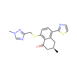 C[C@H]1CC(=O)c2c(SCc3ncn(C)n3)ccc(-c3nccs3)c2C1 ZINC000000589891