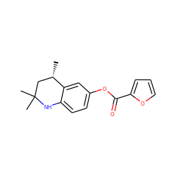 C[C@H]1CC(C)(C)Nc2ccc(OC(=O)c3ccco3)cc21 ZINC000000099607