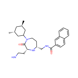 C[C@H]1CC(N2CC[C@H](CNC(=O)c3ccc4ccccc4c3)N[C@H](CCN)C2=O)C[C@H](C)C1 ZINC001772657930