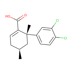 C[C@H]1CC=C(C(=O)O)[C@](C)(c2ccc(Cl)c(Cl)c2)C1 ZINC000142555084