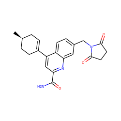 C[C@H]1CC=C(c2cc(C(N)=O)nc3cc(CN4C(=O)CCC4=O)ccc23)CC1 ZINC000205631078