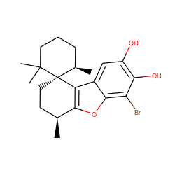 C[C@H]1CC[C@@]2(c3c1oc1c(Br)c(O)c(O)cc31)[C@H](C)CCCC2(C)C ZINC000066258543