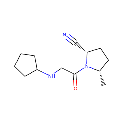 C[C@H]1CC[C@@H](C#N)N1C(=O)CNC1CCCC1 ZINC000014950324