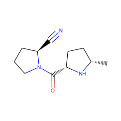 C[C@H]1CC[C@@H](C(=O)N2CCC[C@H]2C#N)N1 ZINC000014947493