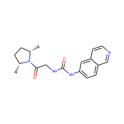 C[C@H]1CC[C@@H](C)N1C(=O)CNC(=O)Nc1ccc2cnccc2c1 ZINC001772652615