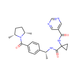 C[C@H]1CC[C@@H](C)N1C(=O)c1ccc([C@@H](C)NC(=O)C2(NC(=O)c3cncnc3)CC2)cc1 ZINC000045339225