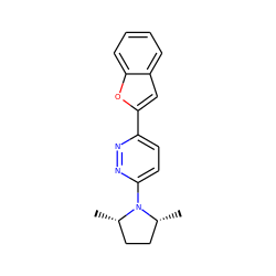 C[C@H]1CC[C@@H](C)N1c1ccc(-c2cc3ccccc3o2)nn1 ZINC000045384429