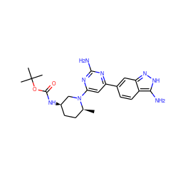 C[C@H]1CC[C@@H](NC(=O)OC(C)(C)C)CN1c1cc(-c2ccc3c(N)[nH]nc3c2)nc(N)n1 ZINC000064502326