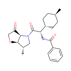 C[C@H]1CC[C@H]([C@H](NC(=O)c2ccccc2)C(=O)N2C[C@H](F)[C@H]3OCC(=O)[C@H]32)CC1 ZINC000261127311