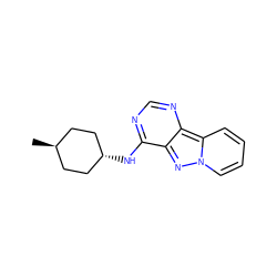 C[C@H]1CC[C@H](Nc2ncnc3c2nn2ccccc32)CC1 ZINC000653722879