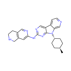 C[C@H]1CC[C@H](n2c3cnccc3c3cnc(Nc4cc5c(cn4)CCNC5)nc32)CC1 ZINC000261151586