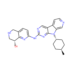 C[C@H]1CC[C@H](n2c3cnccc3c3cnc(Nc4ccc5c(n4)[C@H](O)CNC5)nc32)CC1 ZINC000261138355