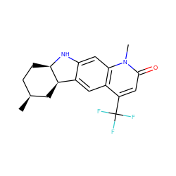 C[C@H]1CC[C@H]2Nc3cc4c(cc3[C@H]2C1)c(C(F)(F)F)cc(=O)n4C ZINC000049925471