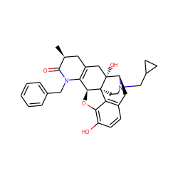 C[C@H]1CC2=C([C@@H]3Oc4c(O)ccc5c4[C@@]34CCN(CC3CC3)[C@H](C5)[C@]4(O)C2)N(Cc2ccccc2)C1=O ZINC000299836051