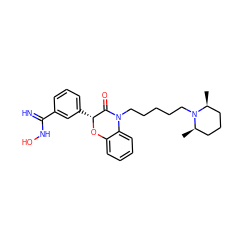 C[C@H]1CCC[C@@H](C)N1CCCCCN1C(=O)[C@@H](c2cccc(C(=N)NO)c2)Oc2ccccc21 ZINC000013834502