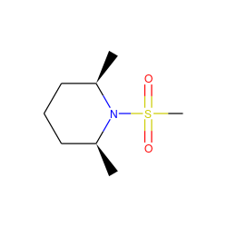 C[C@H]1CCC[C@@H](C)N1S(C)(=O)=O ZINC000013946936