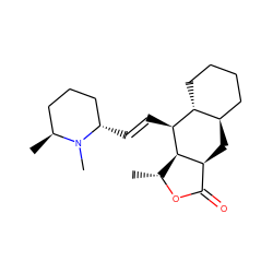 C[C@H]1CCC[C@H](/C=C/[C@@H]2[C@@H]3[C@@H](C)OC(=O)[C@@H]3C[C@@H]3CCCC[C@H]32)N1C ZINC000013818622