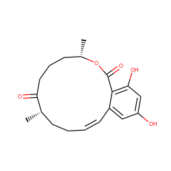 C[C@H]1CCCC(=O)[C@@H](C)CC/C=C/c2cc(O)cc(O)c2C(=O)O1 ZINC000040981241