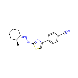 C[C@H]1CCCC/C1=N/Nc1nc(-c2ccc(C#N)cc2)cs1 ZINC000101220448