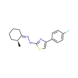 C[C@H]1CCCC/C1=N/Nc1nc(-c2ccc(F)cc2)cs1 ZINC000101220345