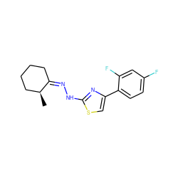 C[C@H]1CCCC/C1=N/Nc1nc(-c2ccc(F)cc2F)cs1 ZINC000101220437