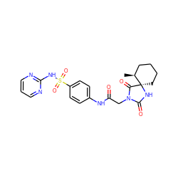 C[C@H]1CCCC[C@@]12NC(=O)N(CC(=O)Nc1ccc(S(=O)(=O)Nc3ncccn3)cc1)C2=O ZINC000008965676