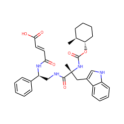 C[C@H]1CCCC[C@@H]1OC(=O)N[C@](C)(Cc1c[nH]c2ccccc12)C(=O)NC[C@H](NC(=O)/C=C/C(=O)O)c1ccccc1 ZINC000027640484