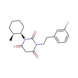 C[C@H]1CCCC[C@H]1N1C(=O)CC(=O)N(CCc2cccc(Cl)c2)C1=O ZINC000101678213