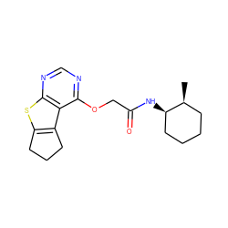 C[C@H]1CCCC[C@H]1NC(=O)COc1ncnc2sc3c(c12)CCC3 ZINC000003597488