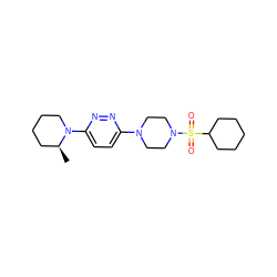 C[C@H]1CCCCN1c1ccc(N2CCN(S(=O)(=O)C3CCCCC3)CC2)nn1 ZINC001772592256