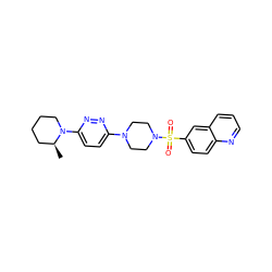 C[C@H]1CCCCN1c1ccc(N2CCN(S(=O)(=O)c3ccc4ncccc4c3)CC2)nn1 ZINC001772630688