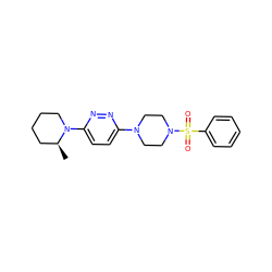 C[C@H]1CCCCN1c1ccc(N2CCN(S(=O)(=O)c3ccccc3)CC2)nn1 ZINC000020776940