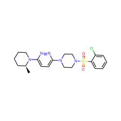 C[C@H]1CCCCN1c1ccc(N2CCN(S(=O)(=O)c3ccccc3Cl)CC2)nn1 ZINC000042379757