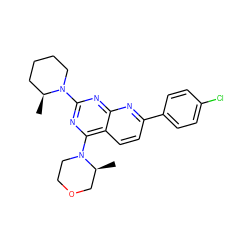 C[C@H]1CCCCN1c1nc(N2CCOC[C@@H]2C)c2ccc(-c3ccc(Cl)cc3)nc2n1 ZINC000138970419